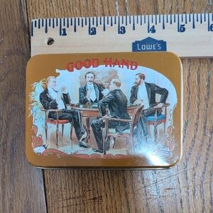 Enesco Gold Card Game Tin Box With Cards